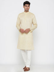 Ensemble pyjama Kurta en coton tunique beige pour hommes