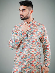 Ensemble pyjama Kurta en coton à tuniques multicolores pour hommes