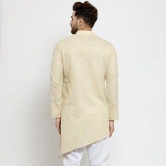 Men's Beige Tunic Cotton Kurta Pajama Set