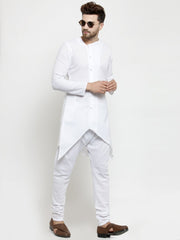 Ensemble pyjama Kurta en coton uni avec tunique blanche pour homme