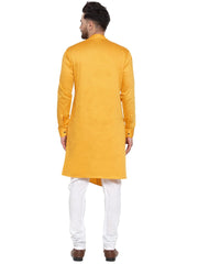 Men's Yellow Tunic Cotton Kurta Pajama Set