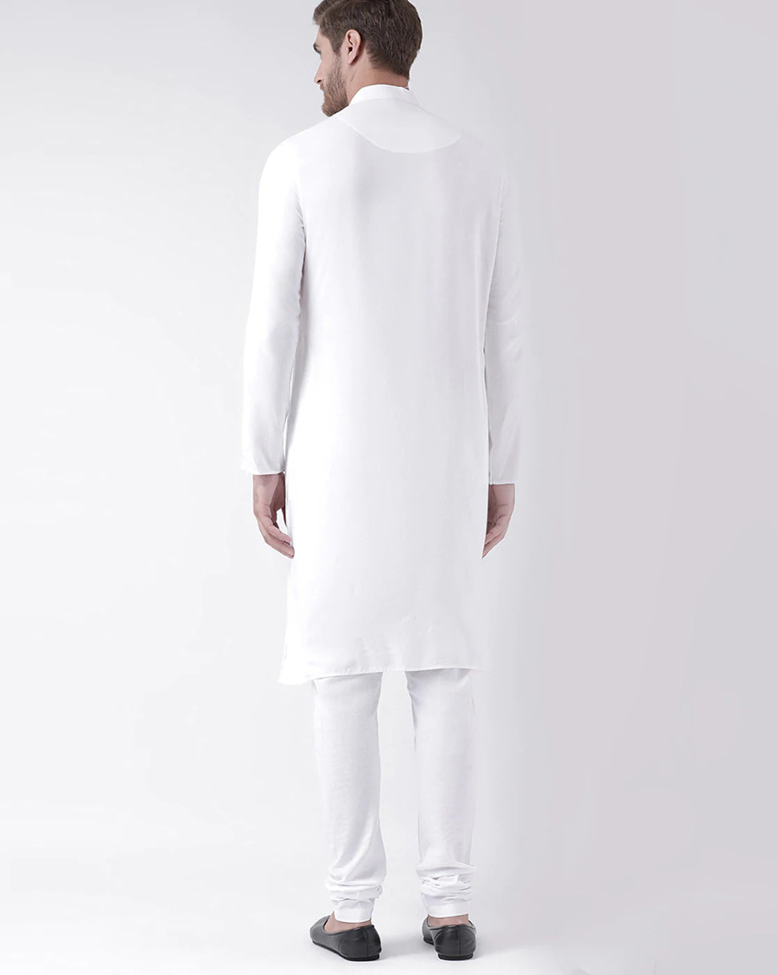 White Tunic Cotton Kurta Pajama Set For Men