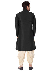 Men's Black Solid Bangalori Silk Kurta Pajama Set