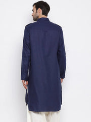 Ensemble pyjama Kurta en coton bleu marine pour homme