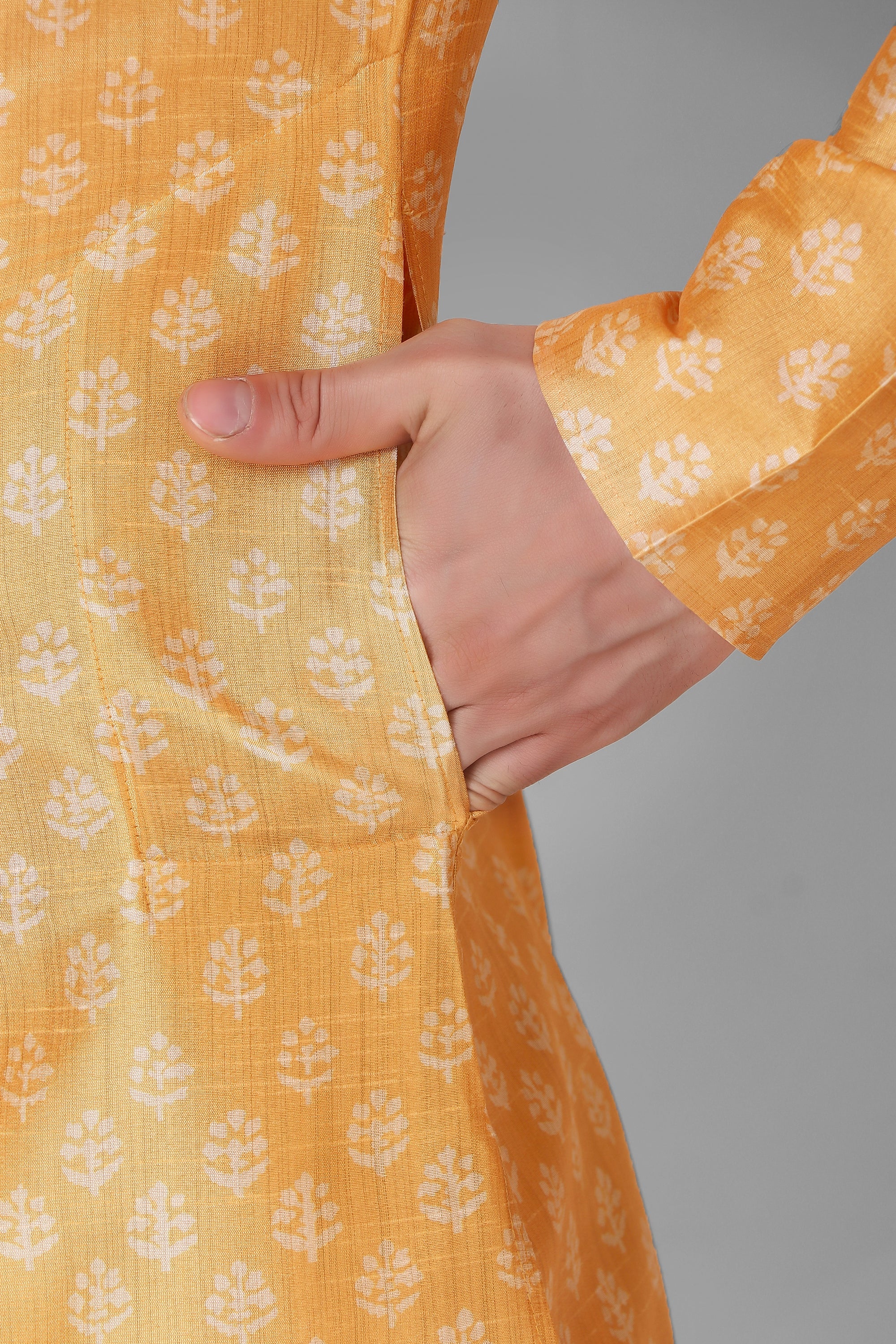 Men's Yellow Silk Kurta Pajama Set