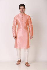 Men's Pink Woven Cotton Kurta Pajama Set