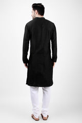 Ensemble pyjama Kurta en coton noir pour homme