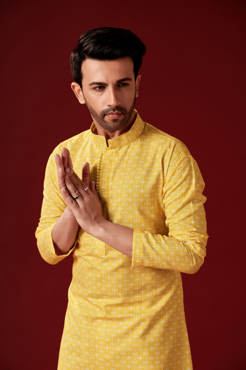 Men's Yellow Haldi Special Cotton Kurta Pajama Set