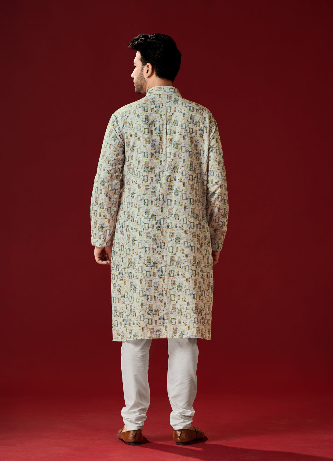 Men's Ash Grey Tunic Cotton Kurta Pajama Set