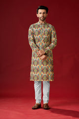 Men's Multi Tunic Cotton Kurta Pajama Set