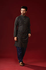 Men's Black Tunic Cotton Kurta Pajama Set