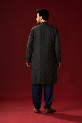 Men's Black Tunic Cotton Kurta Pajama Set