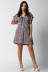 Black Checked Mini dress