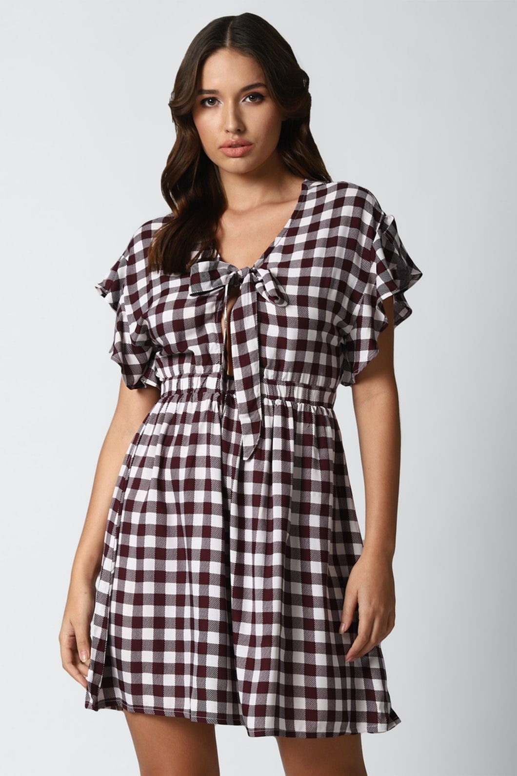 Black Checked Mini dress