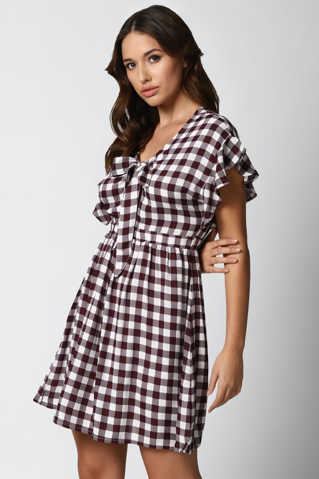 Black Checked Mini dress