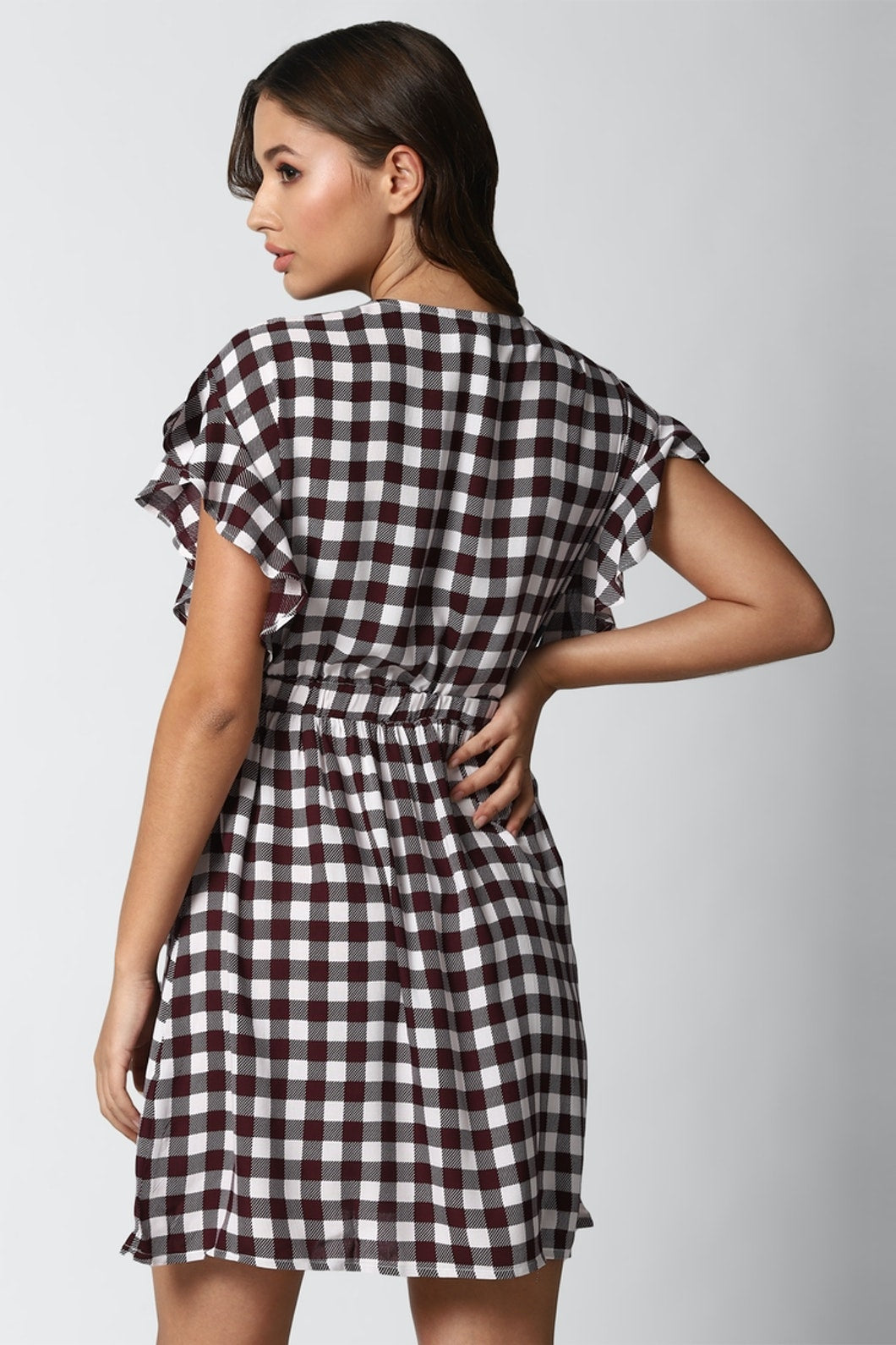 Black Checked Mini dress