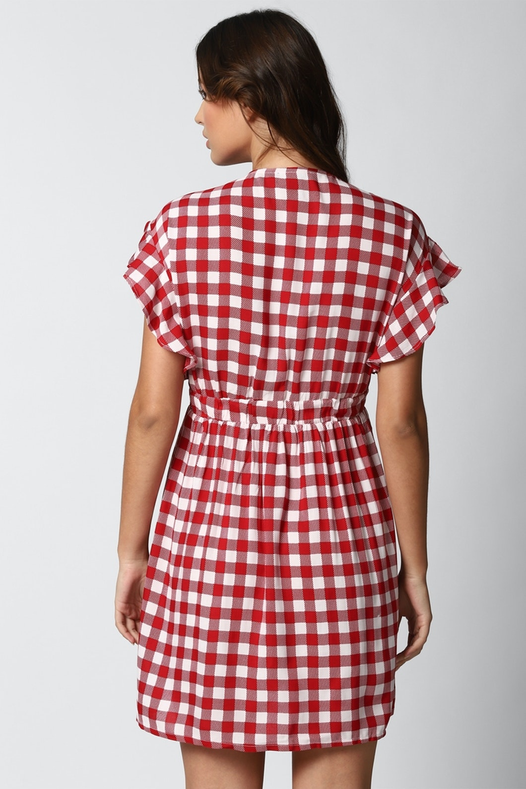 Red Checked Mini dress