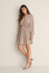 Structured Overlap V-Neck Dress