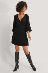 Tie Overlap Mini Dress