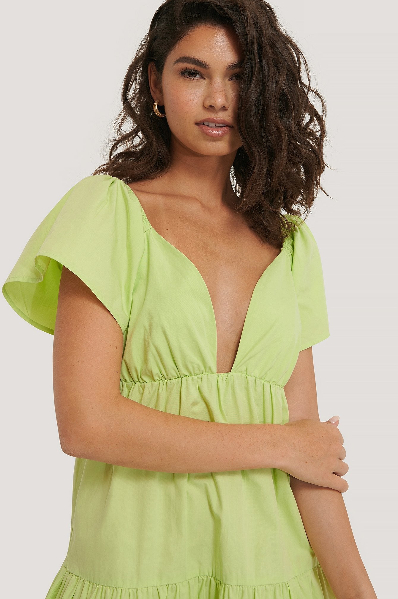 Manon Tilstra Flounce Shoulder Mini Dress