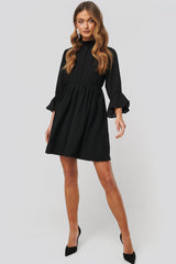 High Neck Flare Mini Dress