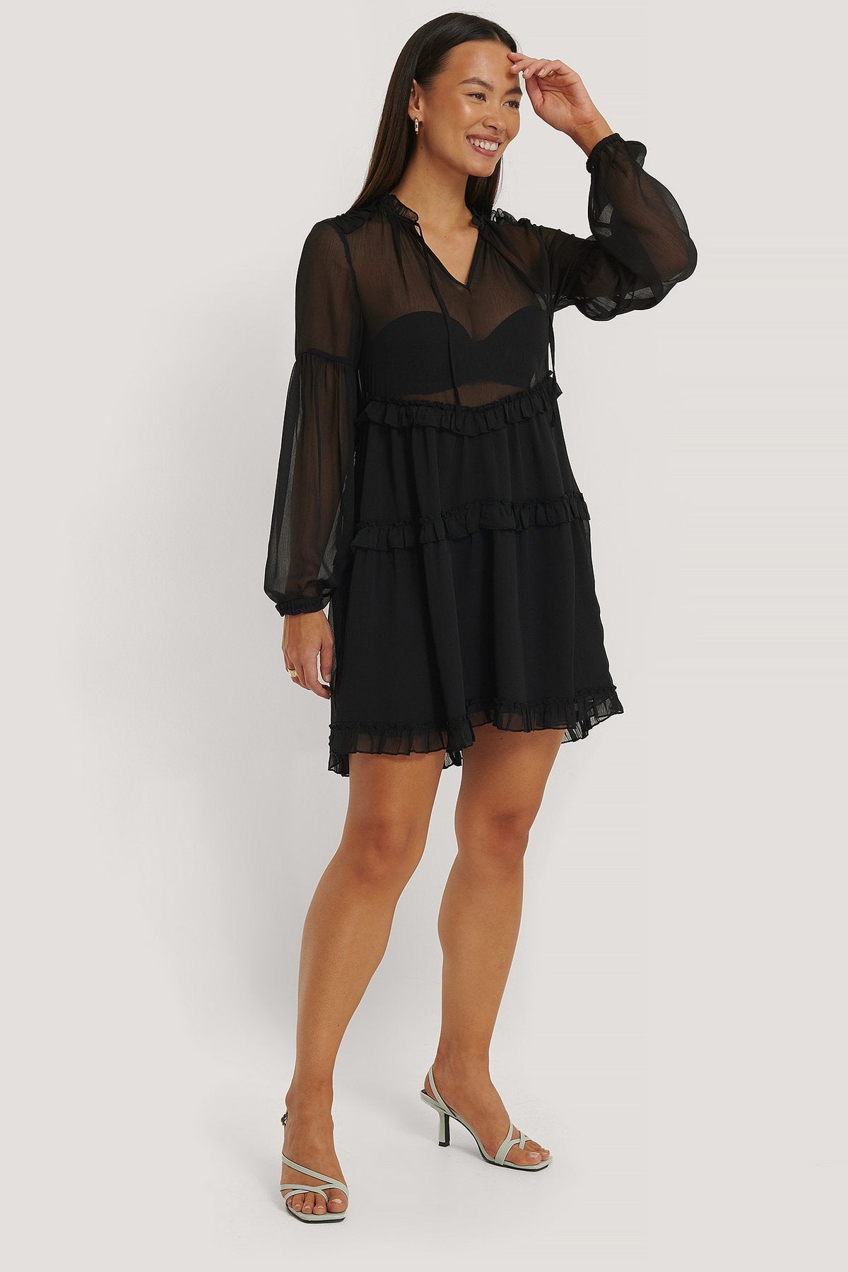 Multi Frills Chiffon Dress