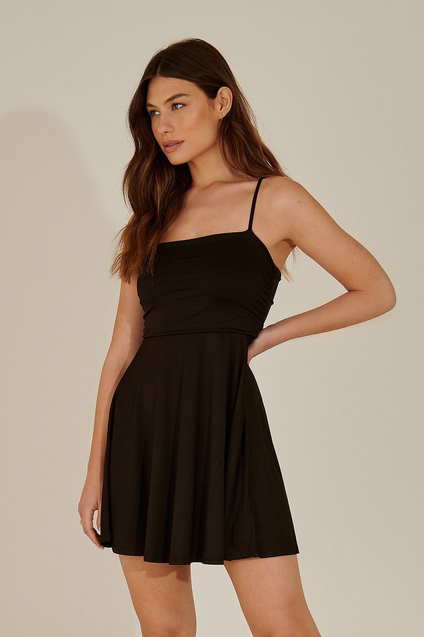 Black Detail Mini Dress