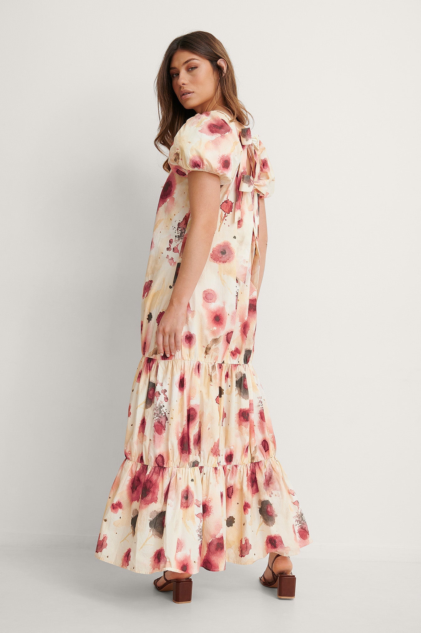 Balloon Sleeve Overlap Structured Dress