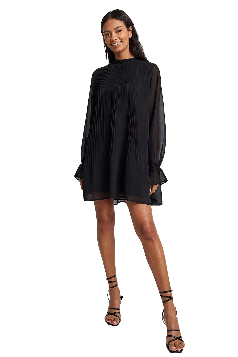 Black Mini Pleated Dress