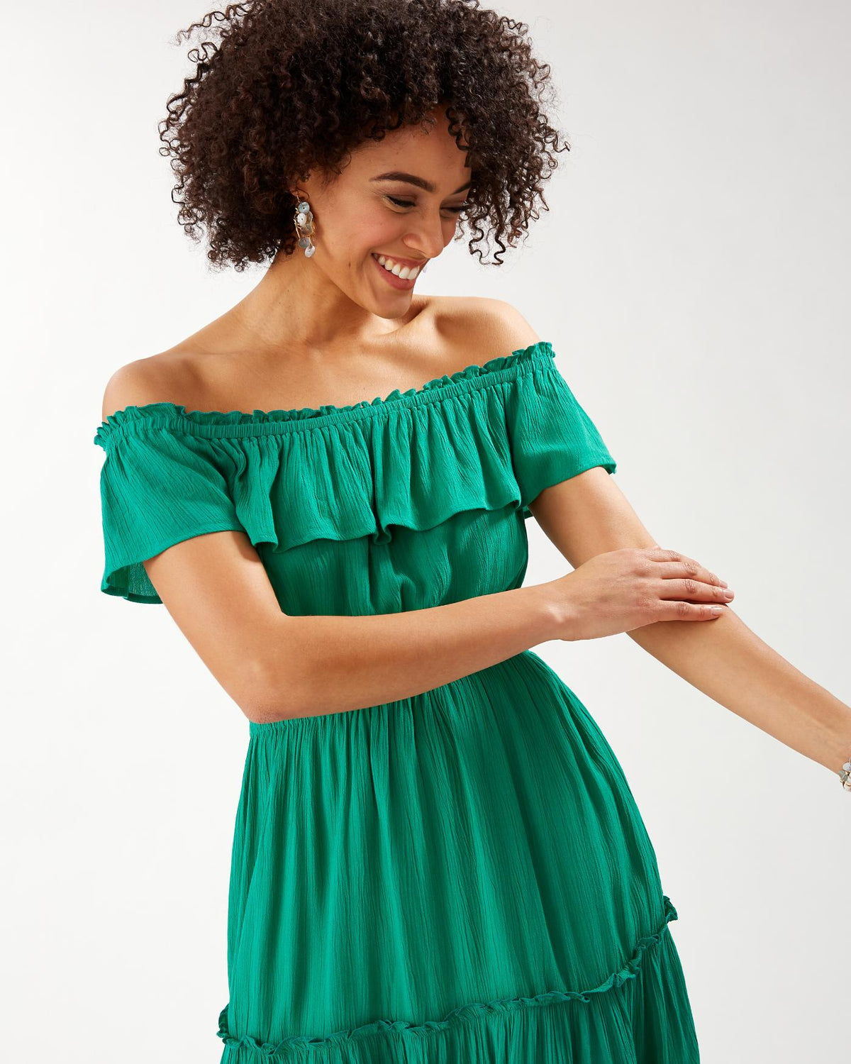 Chiffon Georgette Short Sleeve Off-shoulder Strapless/Tube Plain Dress