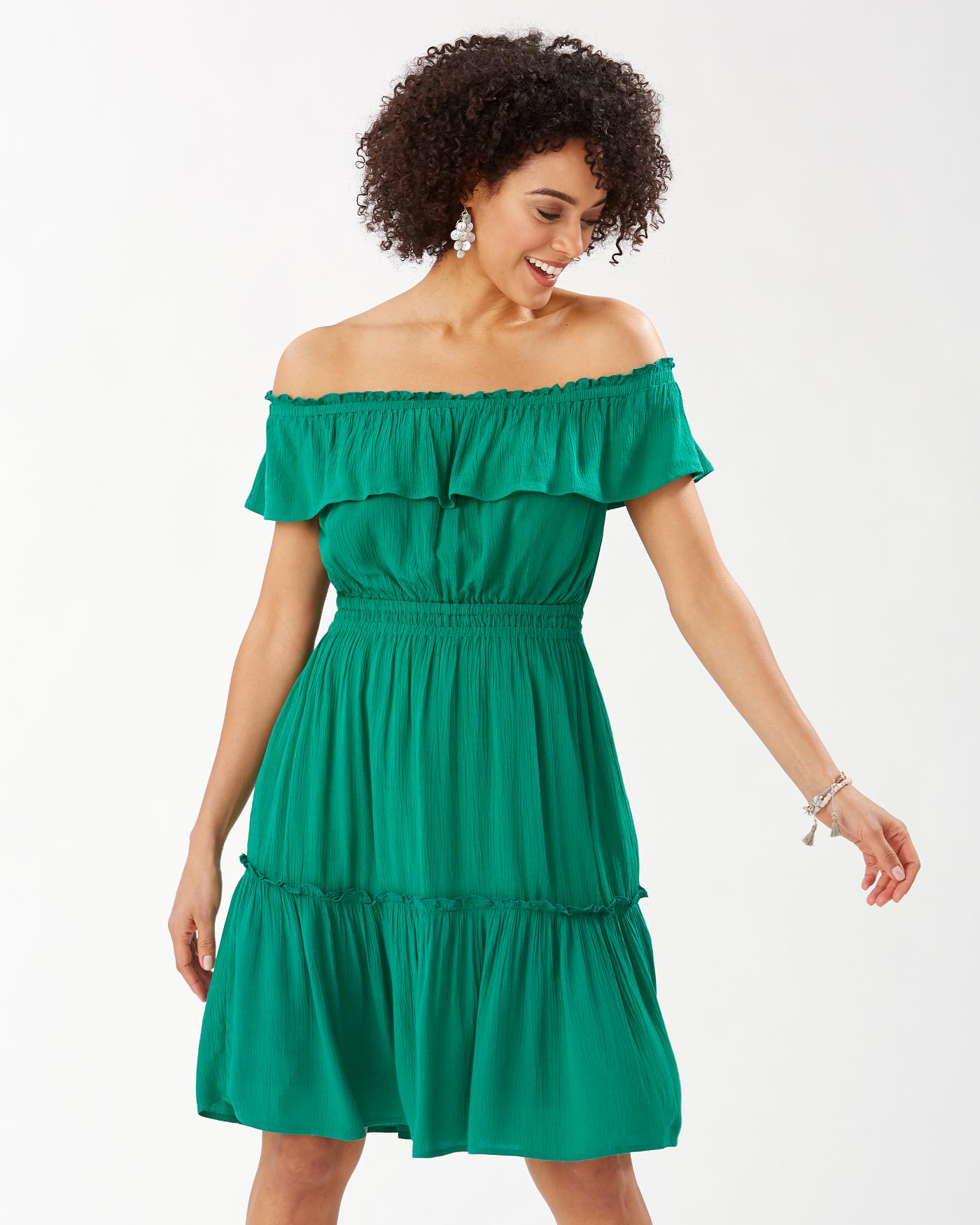 Chiffon Georgette Short Sleeve Off-shoulder Strapless/Tube Plain Dress