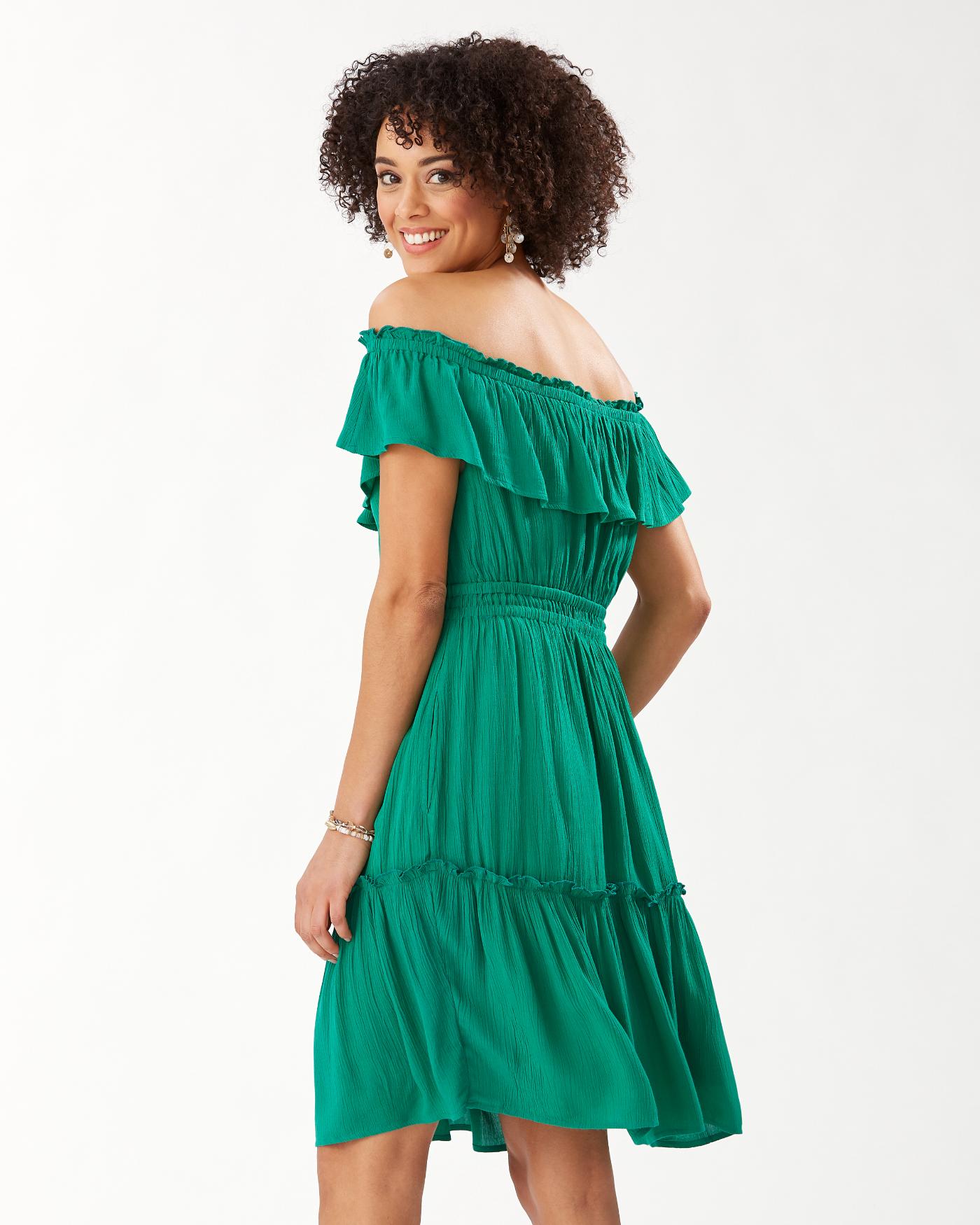 Chiffon Georgette Short Sleeve Off-shoulder Strapless/Tube Plain Dress