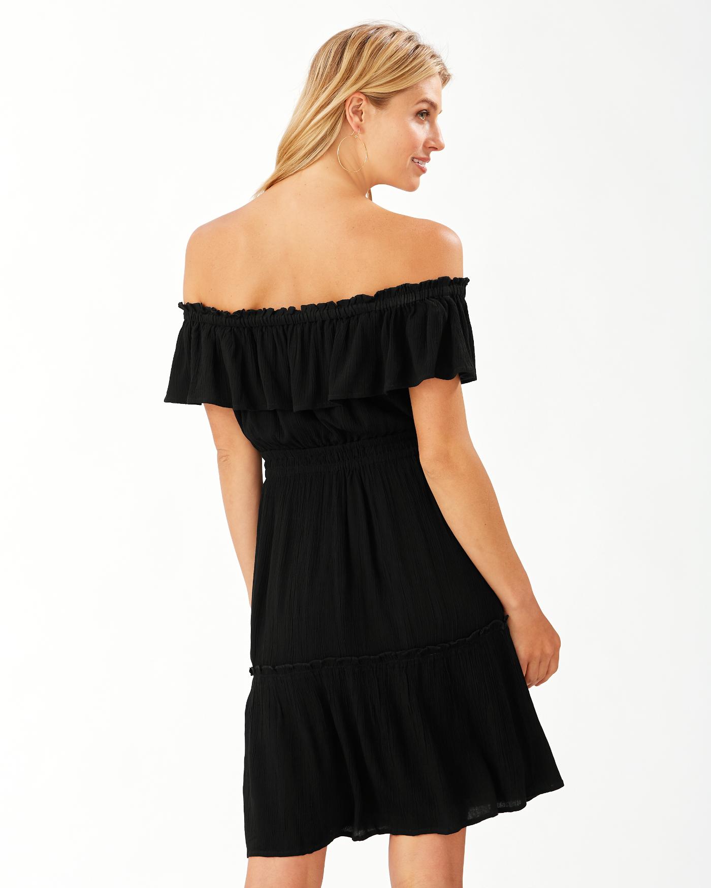 Chiffon Georgette Short Sleeve Off-shoulder Strapless/Tube Plain Dress