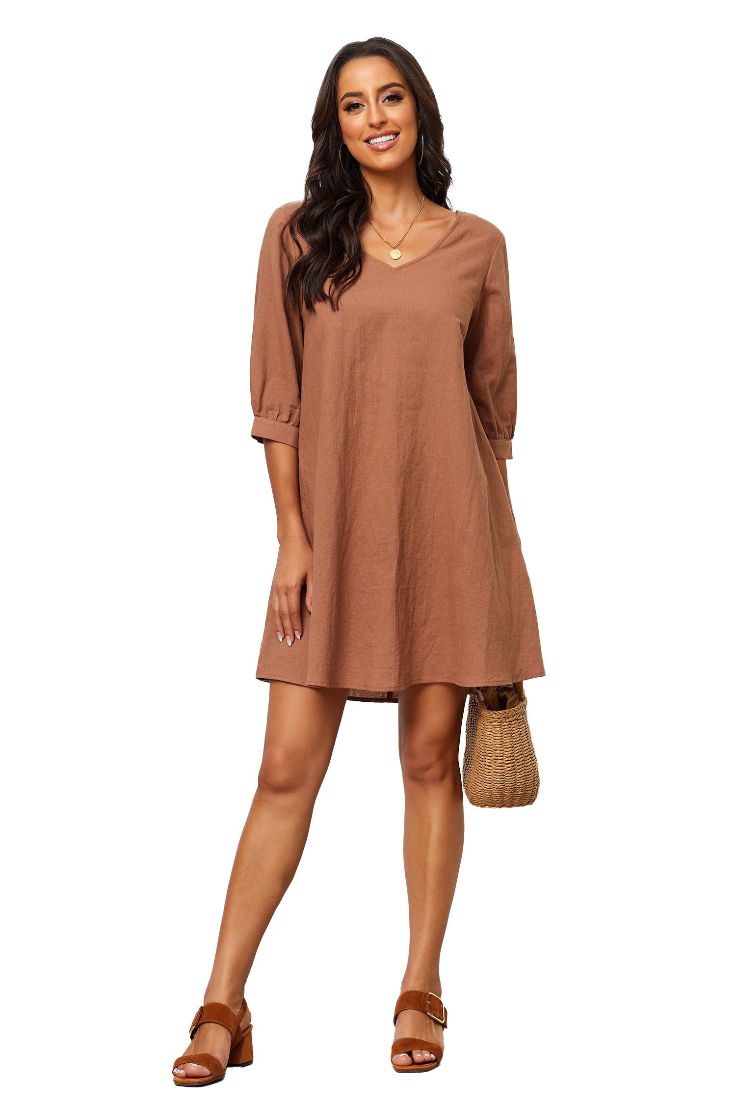 Brown Chiffon Dress